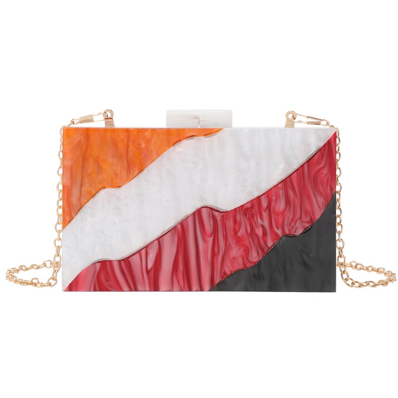 Ladies Evening Bag Striped Stitching Acrylic Bag Trendy Fashion Clutch Bag For E-Commerce - Image 2
