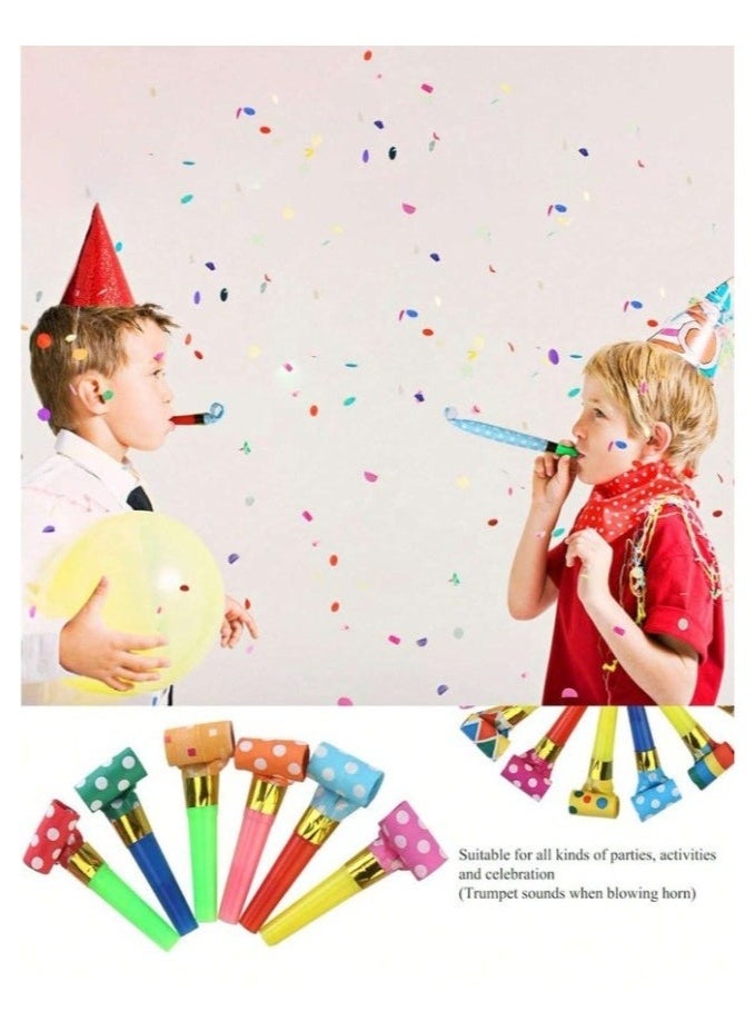 Colored Paper Blowing Whistles for Birthday, Graduation and New Baby Parties, Expanding Blowing Whistles, 25 Colorful Pieces - Image 3
