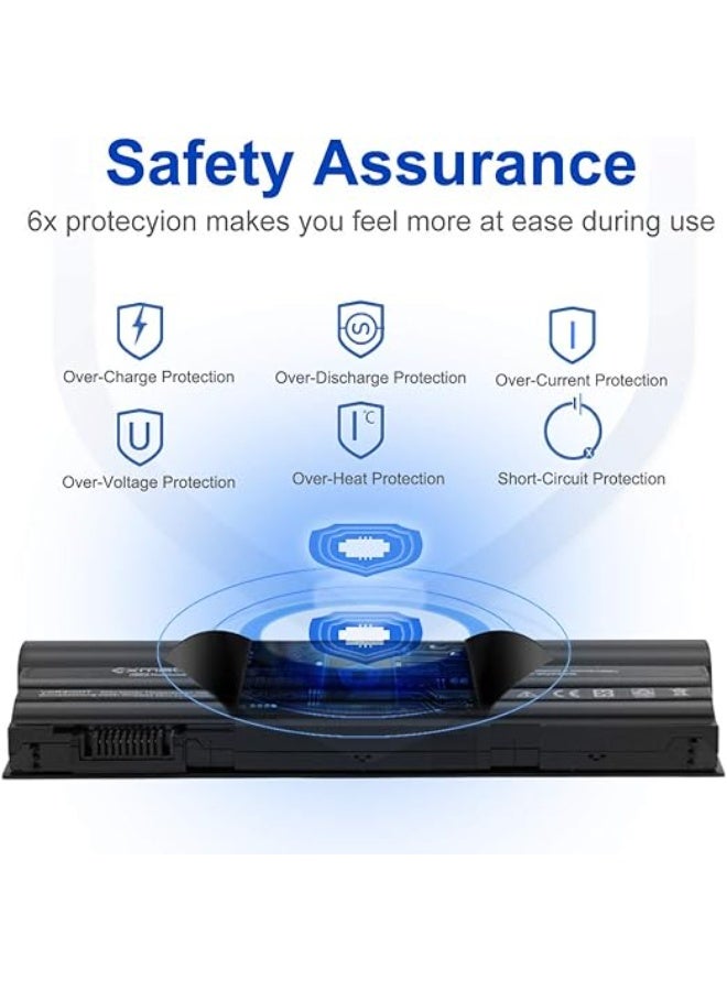 High-Capacity Replacement Laptop Battery - Compatible with Multiple Latitude Series - Long-Lasting Li-ion Power Cell - Premium Performance Notebook Battery - Black - Image 4