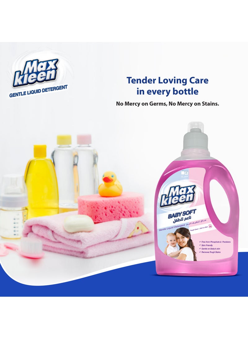 Maxkleen Baby Soft Gentle Liquid Detergent 3 Litre Free From Parabens and Sulphates Removes Stain Baby Laundry Detergent, Fresh Fragrance - Image 5