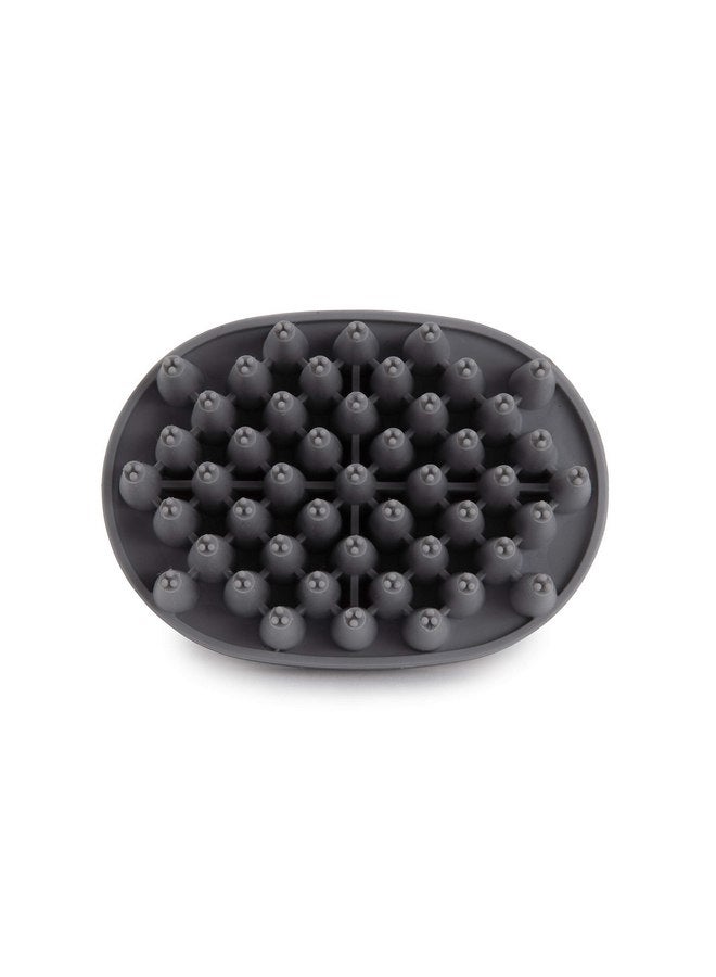 Dexas BrushBuster Silicone Gentle Dog Grooming and Massage Brush, Light Gray - Image 3