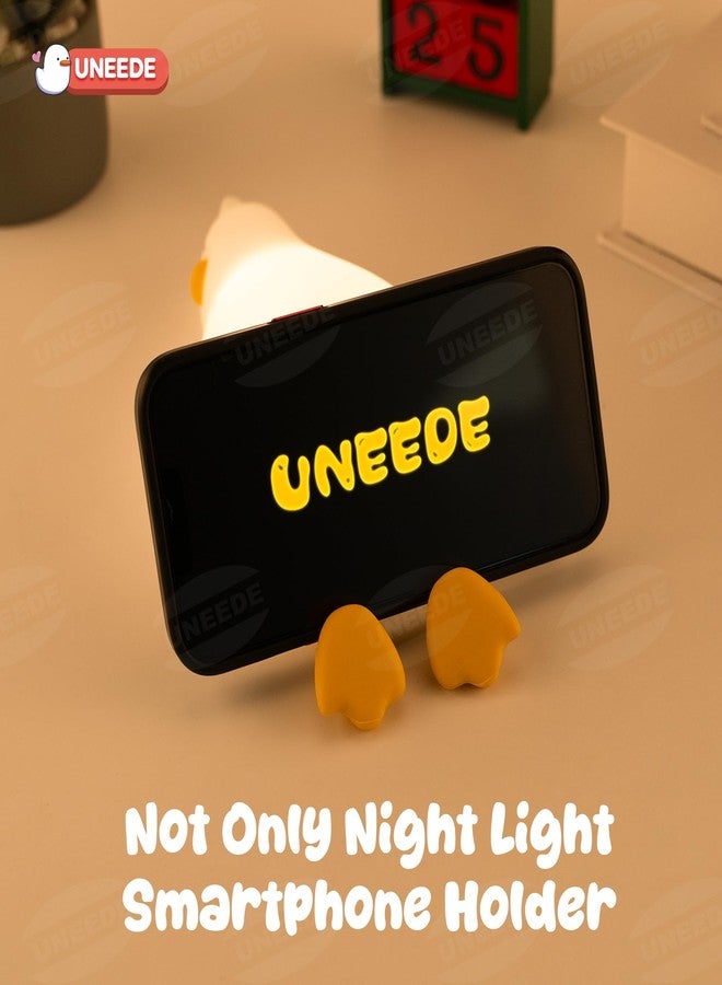 UNEEDE Lying Flat Duck Lamp, 3 Level Dimmable Rechargeable Silicone Night Light, Benson Duck Cute Squishy Touch Sensor Bedside Lamp for Nursery, Breastfeeding, Kids Room Decor - Image 4