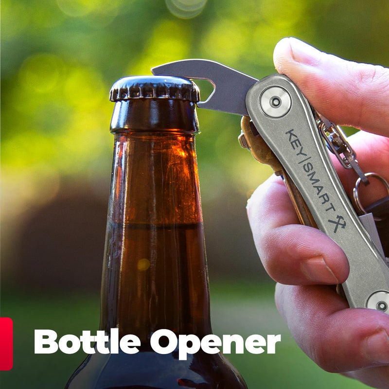 key smart KeySmart Rugged - Multitool Key Holder for Keychain w/Bottle Opener and Pocket Clip, Organizer for Keys, EDC Keychains, Ring for Car Fobs Key Chains, Expandable (Up to 14 Keys, Titanium) - Image 4