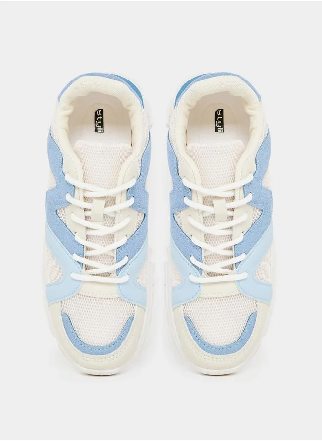Styli Textured Chunky Sole Sneakers