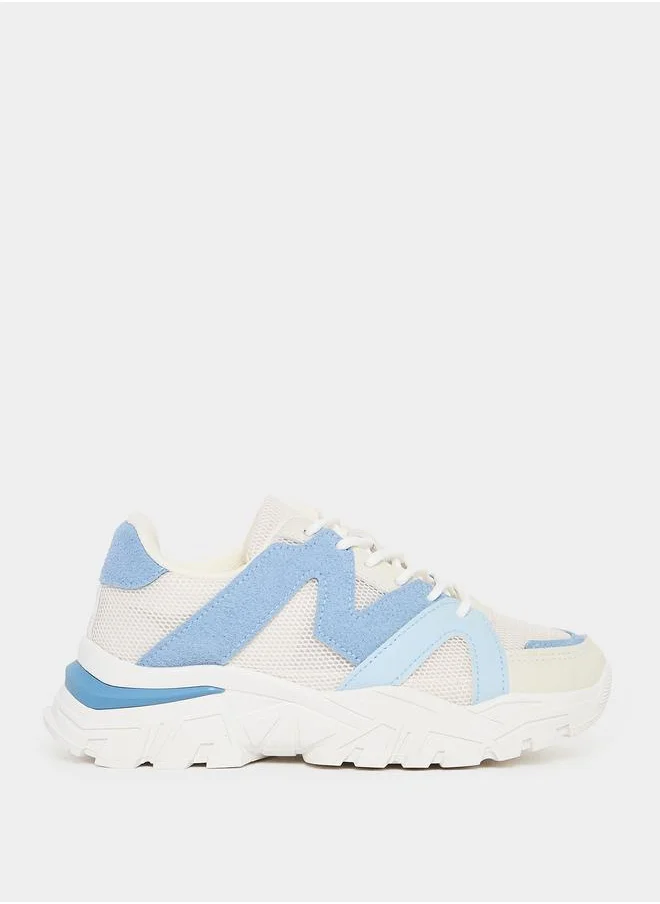 Styli Textured Chunky Sole Sneakers