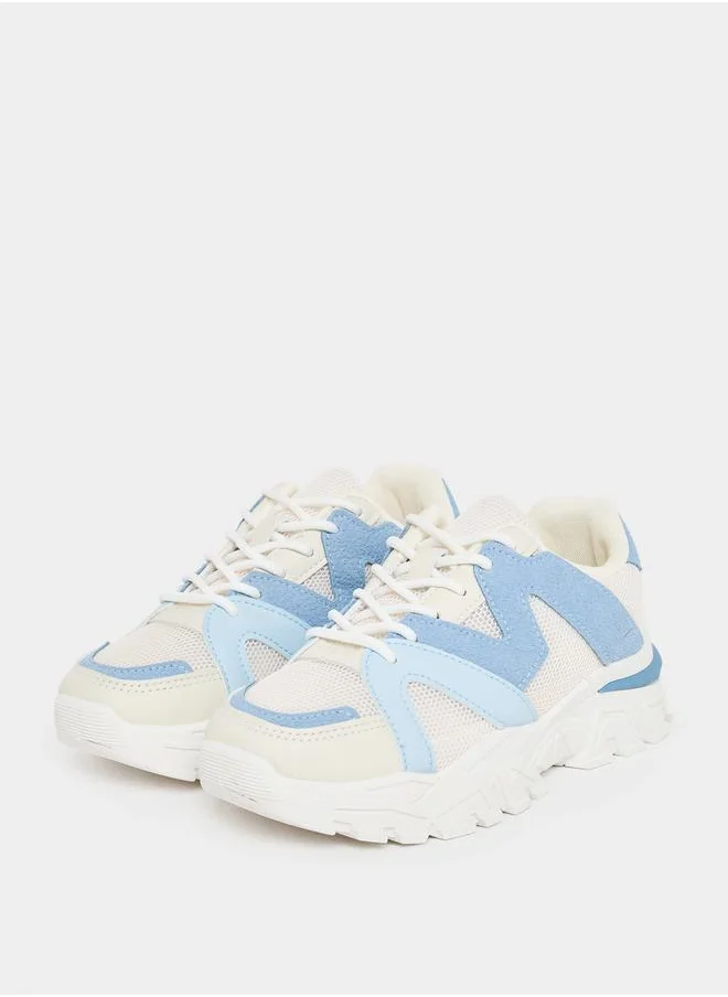 Styli Textured Chunky Sole Sneakers