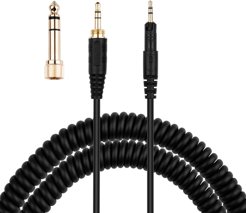 سمايز كابل ATH-M50x، سلك AUX ملفوف بديل لسماعات Audio-Technica ATH-M40x وATH-M70x مع محول 1/4 بوصة، من 4 أقدام إلى 10 أقدام - Image 1