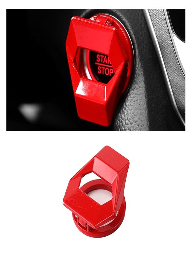 GLSOWEE Engine Start/Stop Button Cover, Zinc Alloy Push Button Start Cover Power Control Trim, Universal Key Ignition Switch Protective Cover for Cars, SUVs (Red) - Image 1