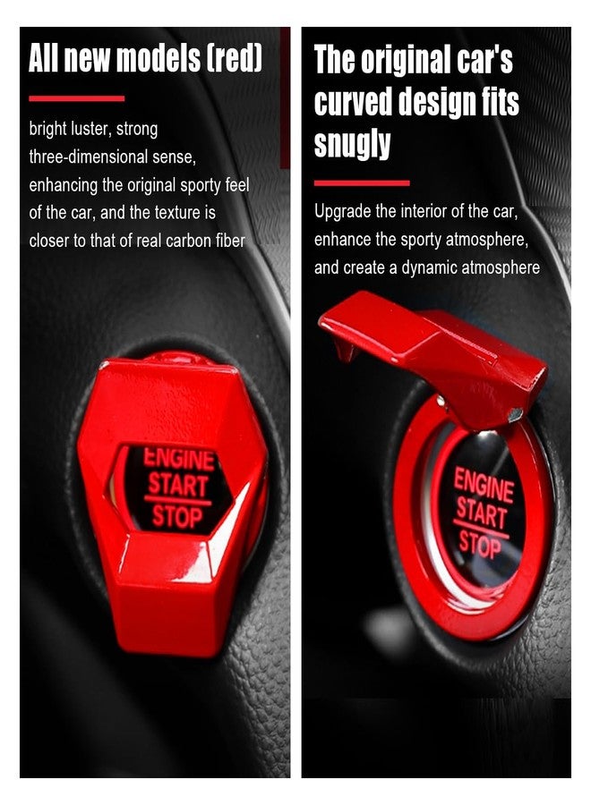 GLSOWEE Engine Start/Stop Button Cover, Zinc Alloy Push Button Start Cover Power Control Trim, Universal Key Ignition Switch Protective Cover for Cars, SUVs (Red) - Image 4