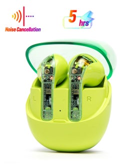 Generic Bluetooth headset true wireless sports noise cancelling green for iPhone, Android  - Image 1