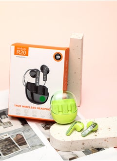 Generic Bluetooth headset true wireless sports noise cancelling green for iPhone, Android  - Image 2