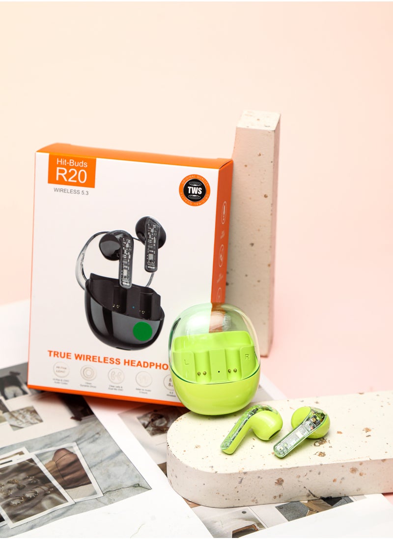 Generic - Bluetooth headset true wireless sports noise cancelling green for iPhone, Android - Image 1