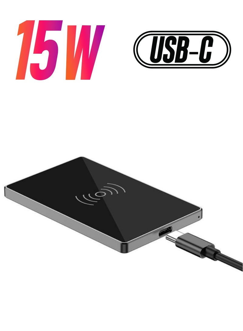 بودي شاحن لاسلكي 15 واط، هيكل من الألومنيوم مع كابل من النوع C M8J3300-BLK - Image 1