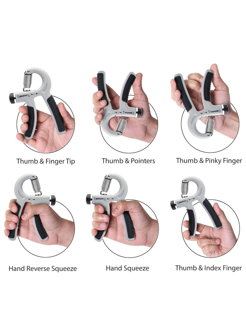 Generic 5-60Kg Adjustable Hand Grip Strengthener Exerciser, Black/Grey  - Image 5