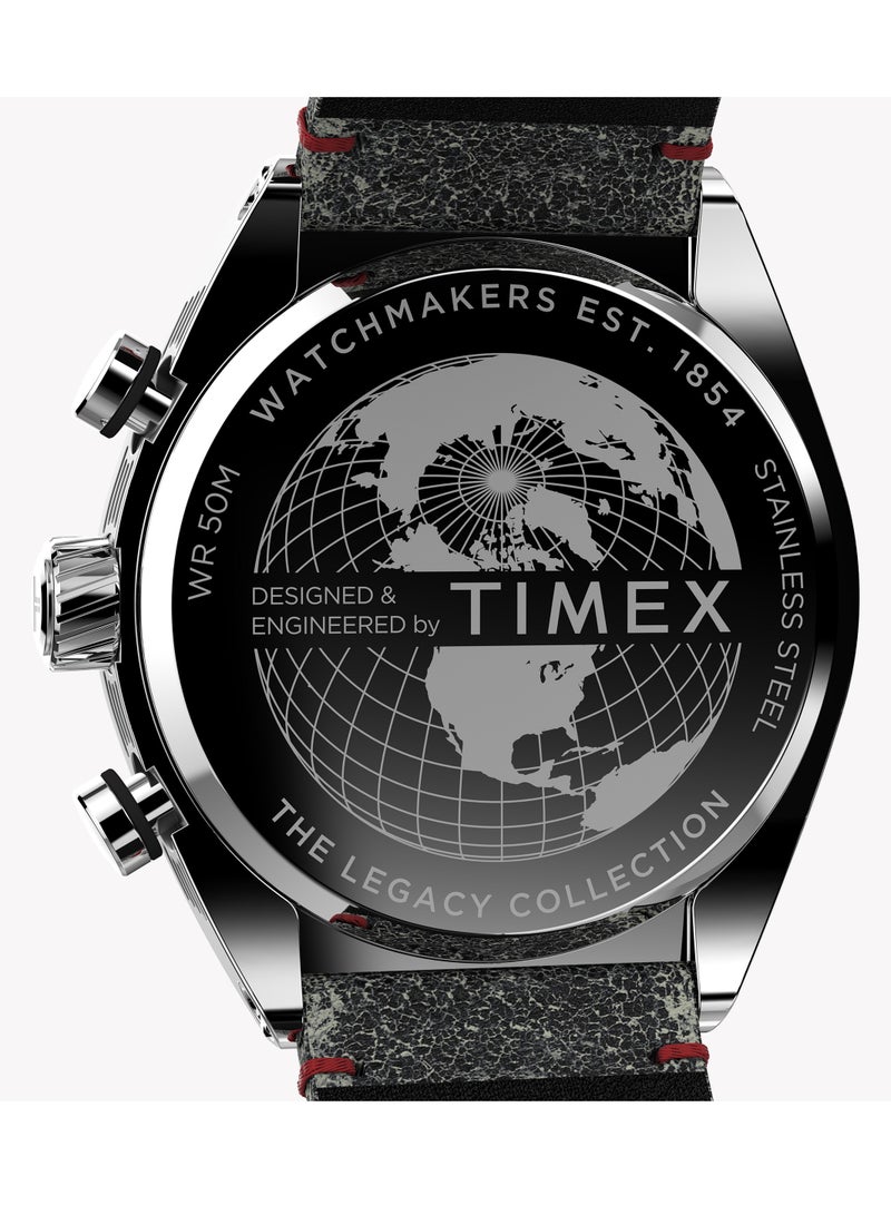 Timex Mens Legacy Tonneau SST Black Dial Black Leather Strap TW2W50000 Men's Watch - Image 3