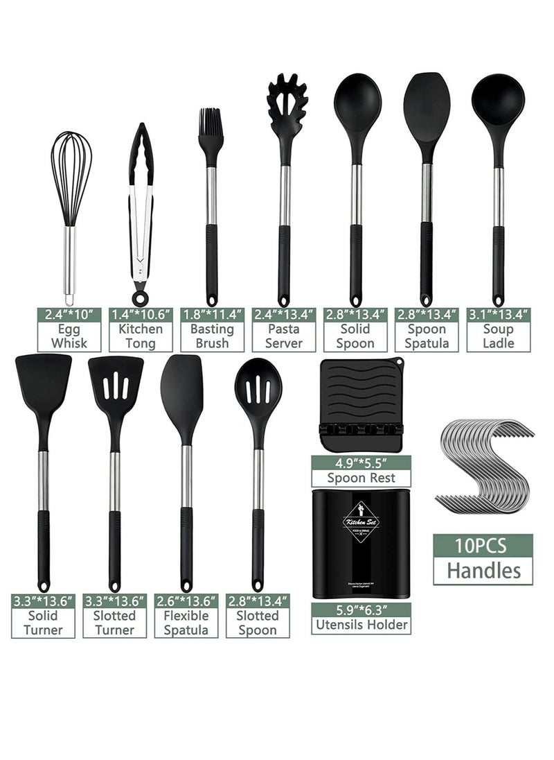 Arabest 13 Pieces Silicone Kitchen Cooking Utensils Set Non-stick Cookware Kitchen Tools Set - Image 2