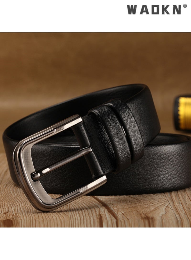 WAOKN Men's Pin Buckle Belt - Classic Casual Leather Waistband, Ideal for Daily and Special Occasions, Durable Comfortable Design, Versatile for All Outfits,Leather with Stylish Buckle - Image 4