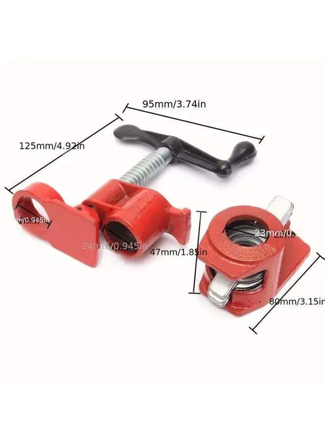 2 Pcs 1 2 Inch Cast Iron Wood Gluing Pipe Clamp Clip Set Woodworking Carpenter Tool - Image 3