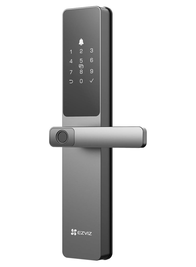 EZVIZ DL05 Smart Fingerprint Lock - Aluminum Alloy Panel, 50 User Capacity, Fingerprint, Passcode, Bluetooth, & Proximity Card Unlocking, 2.4GHz Wi-Fi, Anti-Tamper Alarm, Auto-Lock, Child Safety Lock, Privacy Mode, Supports Google Assistant & Alexa, IP65 Weatherproof, 8 AA Batteries, Emergency Charging, Remote Control, Low Battery Warning, 30-110mm Door Thickness Compatibility  - Image 4