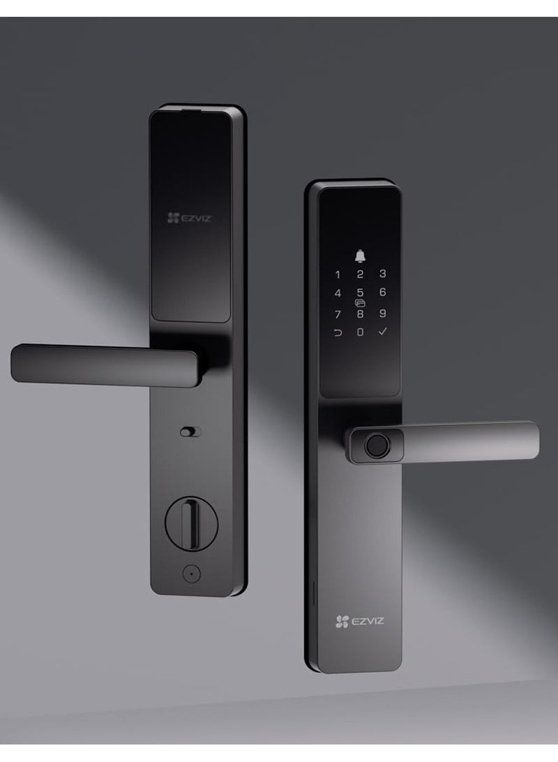 EZVIZ DL05 Smart Fingerprint Lock - Aluminum Alloy Panel, 50 User Capacity, Fingerprint, Passcode, Bluetooth, & Proximity Card Unlocking, 2.4GHz Wi-Fi, Anti-Tamper Alarm, Auto-Lock, Child Safety Lock, Privacy Mode, Supports Google Assistant & Alexa, IP65 Weatherproof, 8 AA Batteries, Emergency Charging, Remote Control, Low Battery Warning, 30-110mm Door Thickness Compatibility  - Image 5