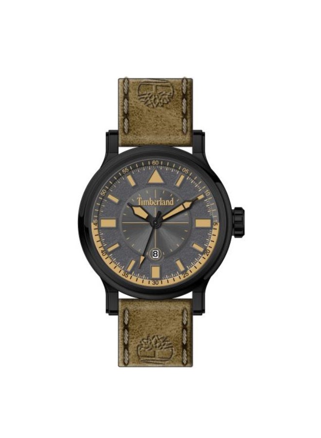Men Driscoll Men's Grey Dial Brown Leather Strap Analog Watch 5ATM
