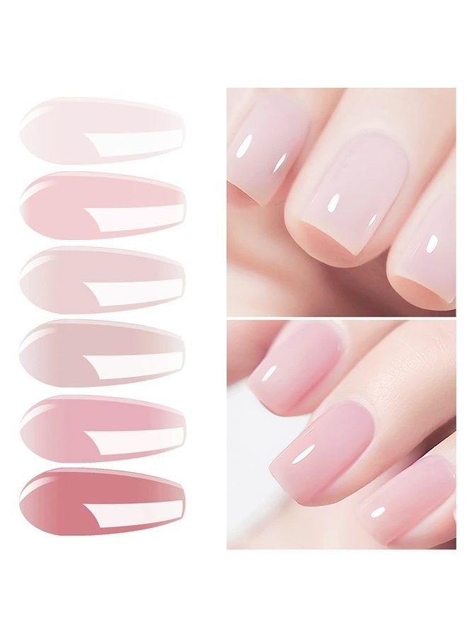 Vishine Gel Nail Polish Kit UV Light, 36W UV LED Nail Dryer Lamp, 6 Sheer Milky Pink Jelly Transparent Colors Base Top Coat Professional All-in-One Nail Art Manicure Tools - Image 3