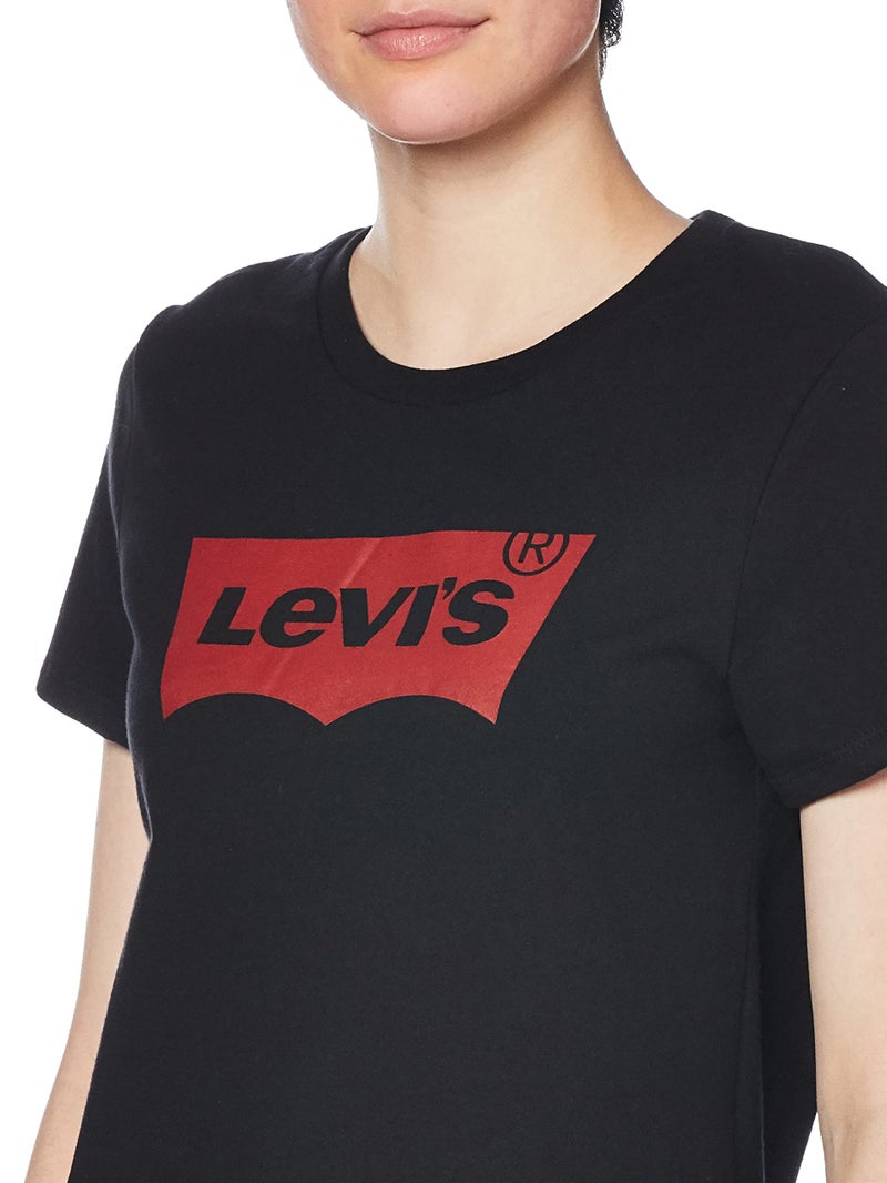 Levi's Women's Perfect Tee-Shirt, Core Housemark Black, Medium - Image 3