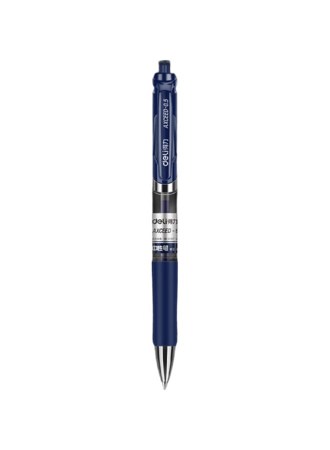 Deli S01 Gel Pen, 0.5Mm Bullet Tip, Classic Office Retractable Pen, Ink Blue, 12 Pens/Box - Image 2