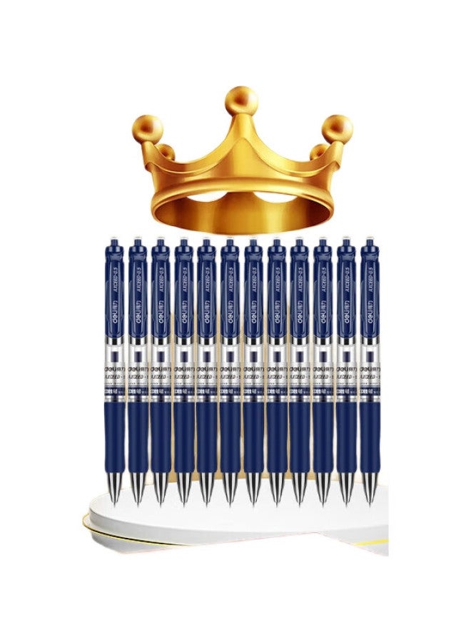 Deli S01 Gel Pen, 0.5Mm Bullet Tip, Classic Office Retractable Pen, Ink Blue, 12 Pens/Box - Image 1