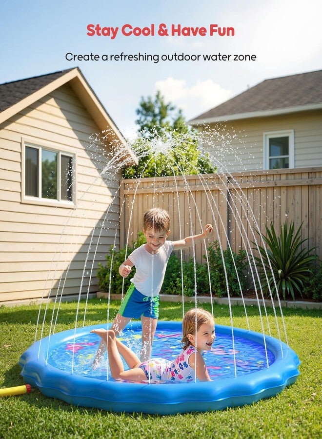 QPAU Splash Pads for Toddlers 1-3, Durable 67" Baby Splash Pad, Outdoor Sprinkler for Kids Toddler Toys, Summer Water Play Mat for Girl Boy Birthday Gift 2 Year Old - Image 2