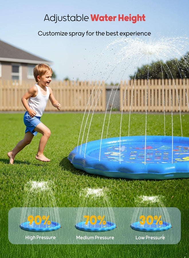 QPAU Splash Pads for Toddlers 1-3, Durable 67" Baby Splash Pad, Outdoor Sprinkler for Kids Toddler Toys, Summer Water Play Mat for Girl Boy Birthday Gift 2 Year Old - Image 4