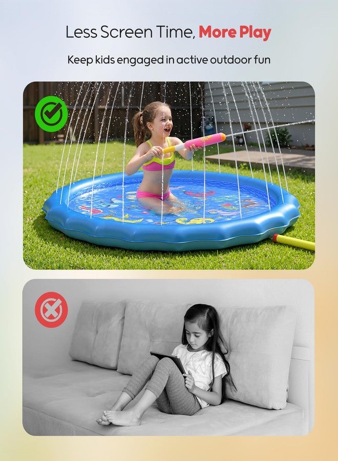 QPAU Splash Pads for Toddlers 1-3, Durable 67" Baby Splash Pad, Outdoor Sprinkler for Kids Toddler Toys, Summer Water Play Mat for Girl Boy Birthday Gift 2 Year Old - Image 5