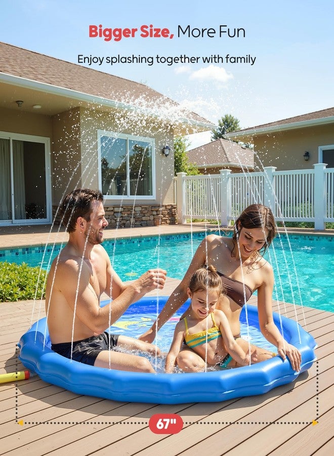 QPAU Splash Pads for Toddlers 1-3, Durable 67" Baby Splash Pad, Outdoor Sprinkler for Kids Toddler Toys, Summer Water Play Mat for Girl Boy Birthday Gift 2 Year Old - Image 3