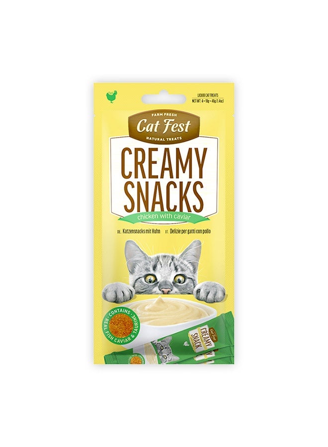 Cat Fest وجبات خفيفة كريمية بالدجاج مع الكافيار - 40 جرام - Image 1
