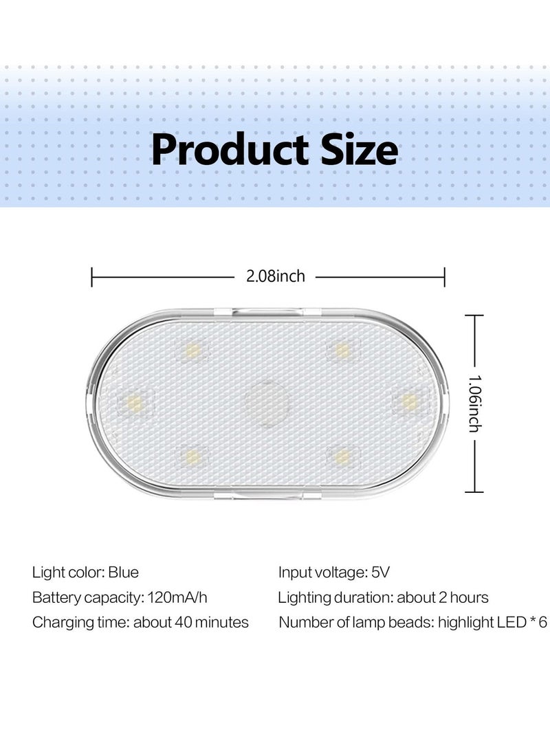 MUNTAQI Car LED Lights, Interior Portable Small Incar LED Touch Lights with 6 Bright LED Lamp Beads, USB Rechargeable Lighting Light Car Emergency Light (Purple Light) - Image 2