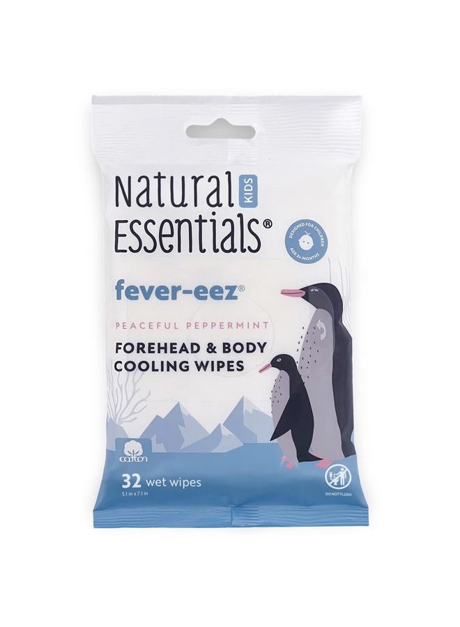 Natural Essentials Fever-eez Cool Care Forehead and Body Cooling Wipes for Kids and Babies, 32 Count (1) - Image 1