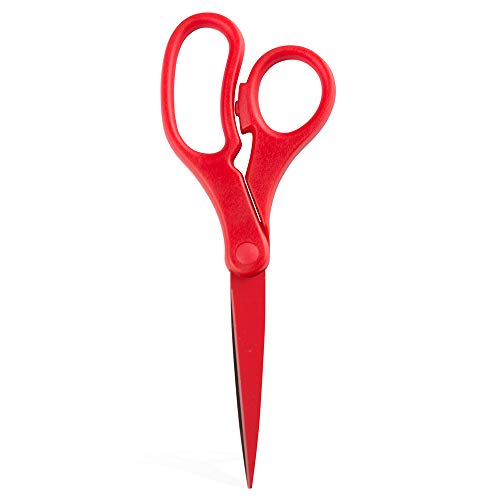 JAM PAPER MultiPurpose Precision Scissors 8 Inch Red Ergonomic Handle Stainless Steel Blades Sold Individually - Image 1