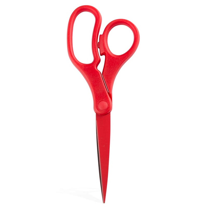 JAM PAPER MultiPurpose Precision Scissors 8 Inch Red Ergonomic Handle Stainless Steel Blades Sold Individually - Image 2