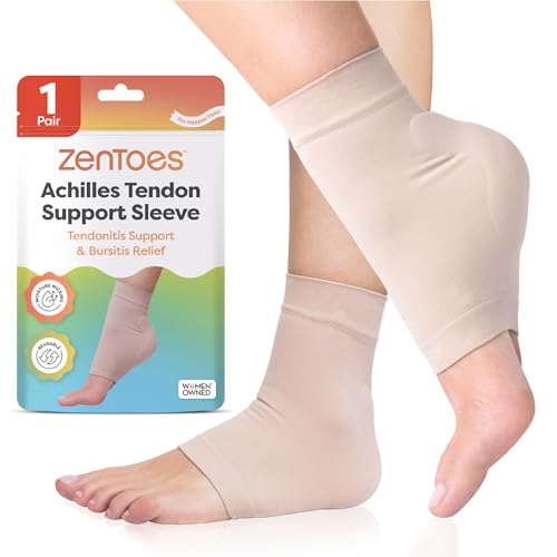 ZenToes ZenToes Achilles Heel Compression Padded Sleeve Socks for Bursitis Tendonitis Tenderness - 1 Pair - Image 1