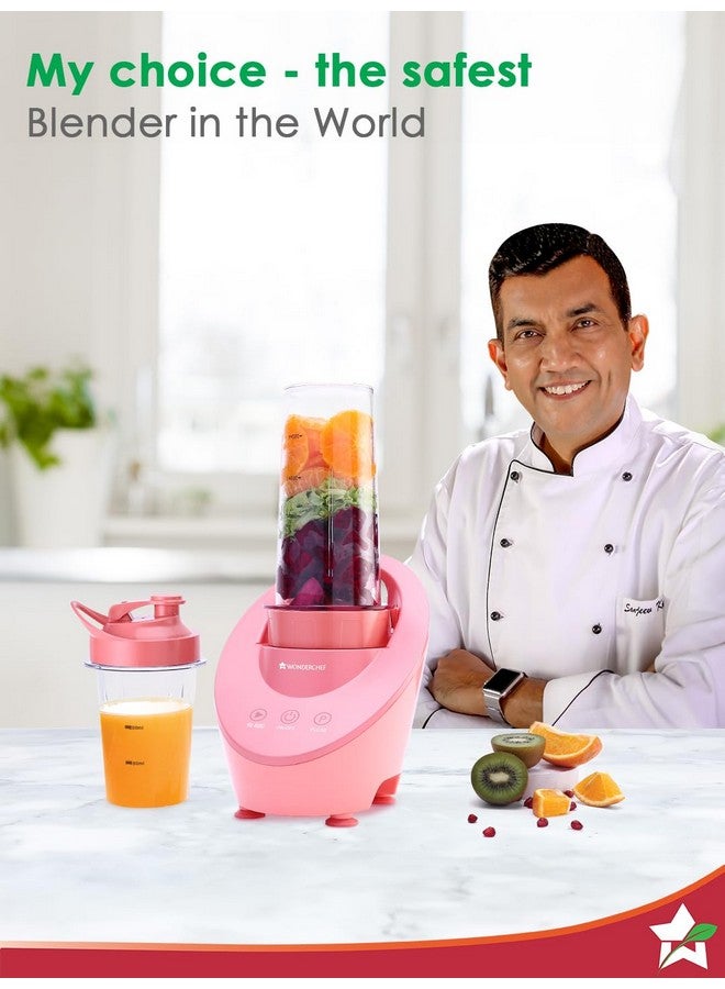 Wonderchef Wonderchef Magneto Blender | Smoothie & Juice Maker | World’s Safest with Magnetic Induction Tech | Variable Speed | Automatic with 60-sec auto-stop | Portable with Sipper Jar | Coral| 2-Year Warranty  - Image 2