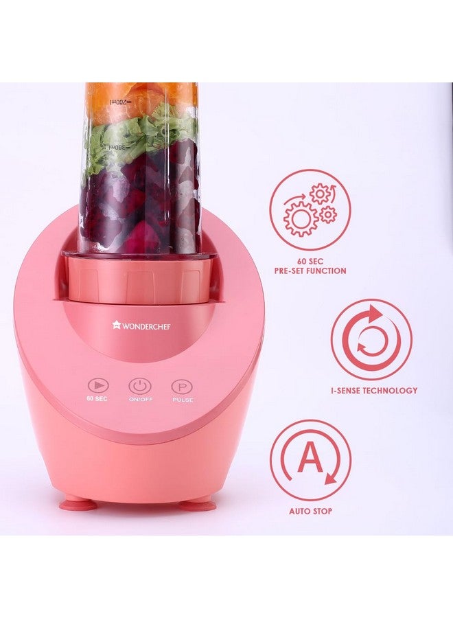 Wonderchef Wonderchef Magneto Blender | Smoothie & Juice Maker | World’s Safest with Magnetic Induction Tech | Variable Speed | Automatic with 60-sec auto-stop | Portable with Sipper Jar | Coral| 2-Year Warranty  - Image 4