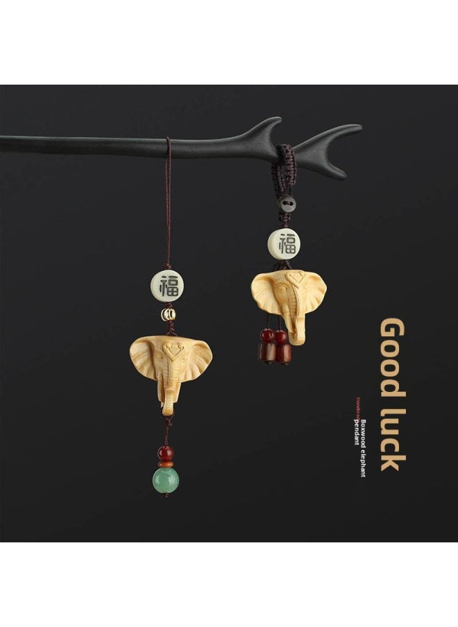 Generic - Ethnic Elephant Mobile Phone Lanyard Fu Jixiang Elephant God Key Chain Pendant Personalized Creative Bag U Disk Hanging Accessories-Specifications Support Image Upload:Fuxiang Surround Keychain - Image 1