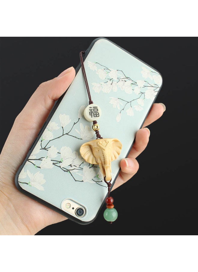 Generic - Ethnic Elephant Mobile Phone Lanyard Fu Jixiang Elephant God Key Chain Pendant Personalized Creative Bag U Disk Hanging Accessories-Specifications Support Image Upload:Fuxiang Surround Keychain - Image 1
