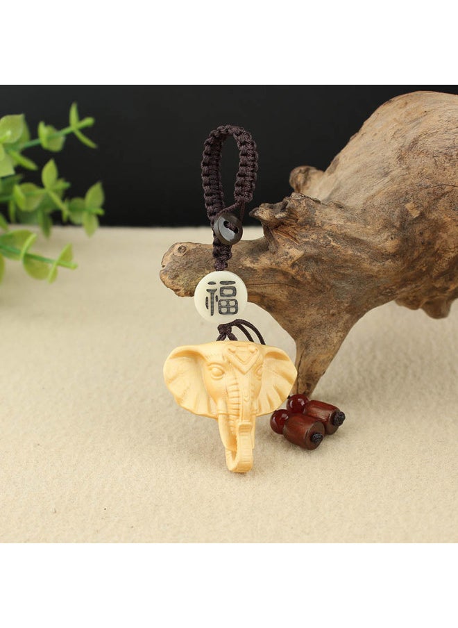 Generic - Ethnic Elephant Mobile Phone Lanyard Fu Jixiang Elephant God Key Chain Pendant Personalized Creative Bag U Disk Hanging Accessories-Specifications Support Image Upload:Fuxiang Surround Keychain - Image 1