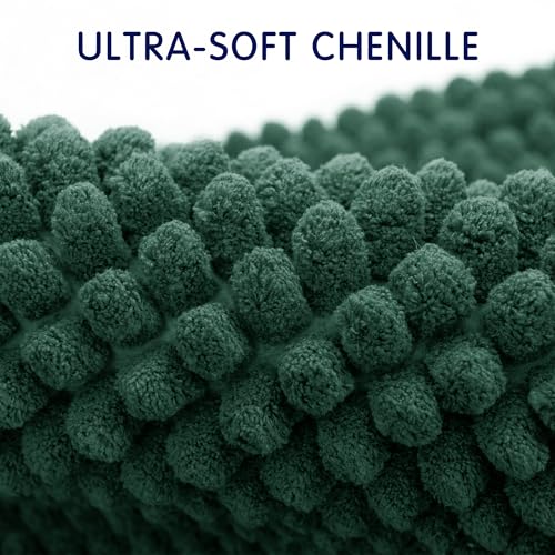 SUBRTEX Bathroom Rugs Chenille Bath Rug Soft Short Plush Bath Mat Soft Shower Mat Water Absorbent Shower Mat Quick Dry Machine Washable(Celadon,16" x 24") - Image 3