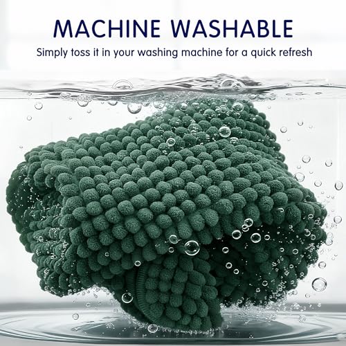 SUBRTEX Bathroom Rugs Chenille Bath Rug Soft Short Plush Bath Mat Soft Shower Mat Water Absorbent Shower Mat Quick Dry Machine Washable(Celadon,16" x 24") - Image 5