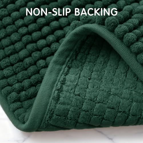 SUBRTEX Bathroom Rugs Chenille Bath Rug Soft Short Plush Bath Mat Soft Shower Mat Water Absorbent Shower Mat Quick Dry Machine Washable(Celadon,16" x 24") - Image 4