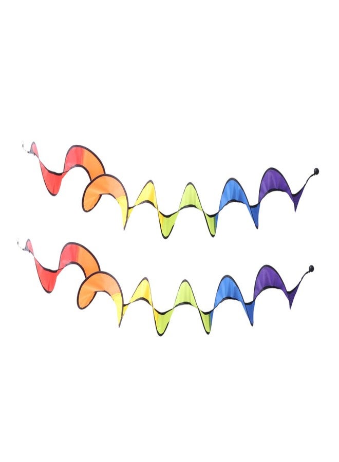 FUNOMOCYA 2PCS Rainbow Curly Spinner Hanging Rainbow Wind Cloth Wind Column Spinner Foldable Spinner Hanging to Rotate Mill Bunting - Image 4