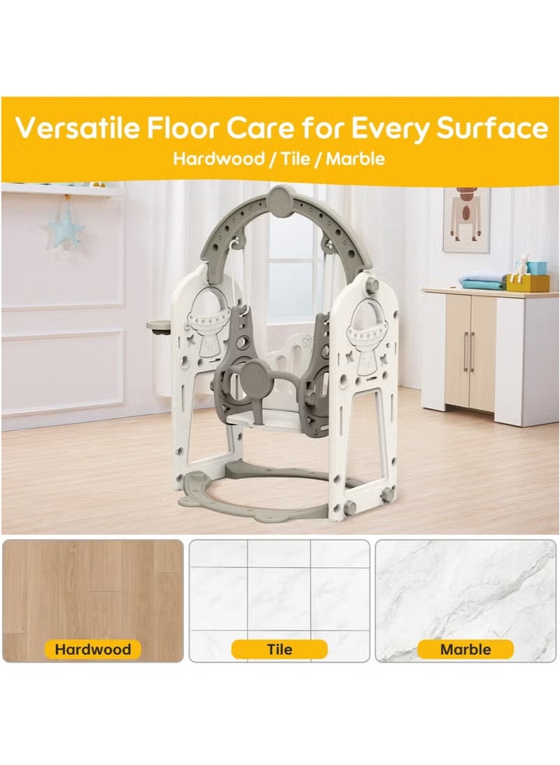 الأمويلات مجموعة مرجيحة للأطفال مع سلة كرة السلة 3 ارتفاعات قابلة للتعديل عارضة قوسية ثابتة مرجيحه آمنة للعب الداخلي والخارجي - Image 5