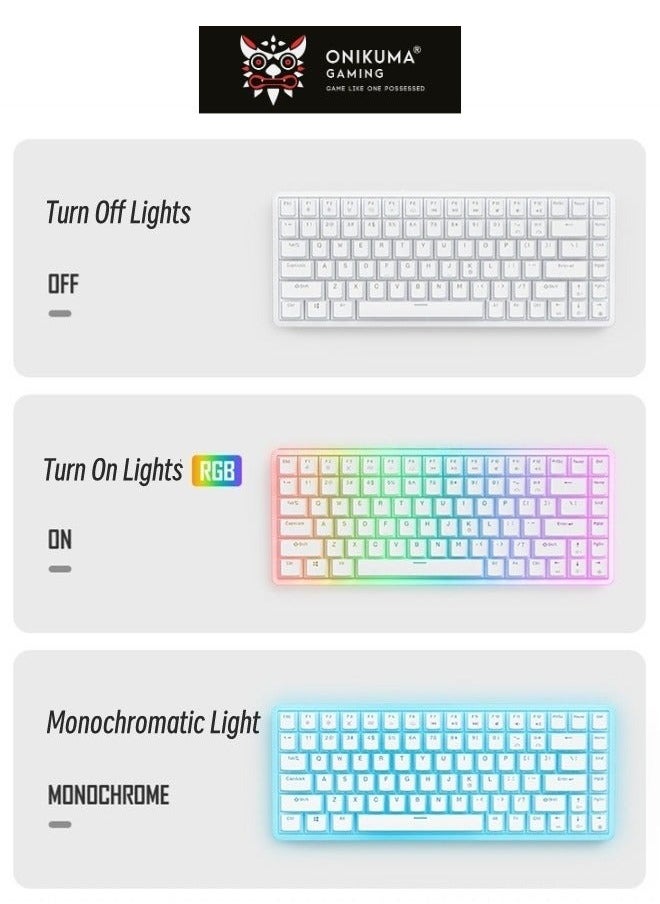 onikuma - 84 Keys RGB Red Key Gaming Keyboard 75% Mini Wired Waterproof 16M RGB Color Mechanical Keyboard For Gamers - Image 1